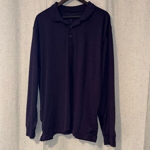 George Men's Dramatic Purple Long Sleeve Polo Shirt